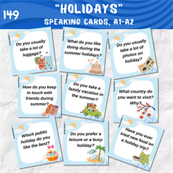 Speaking cards "Holidays", A1-A2 0149 - фото 5026